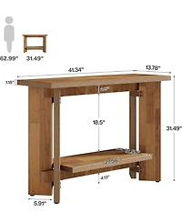 Tribesigns 41 Inches Rustic Sofa Console Table with Storage Shelf, 2-Tier