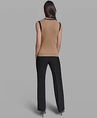 Karl Lagerfeld Paris Women's Crewneck Sleeveless Sweater