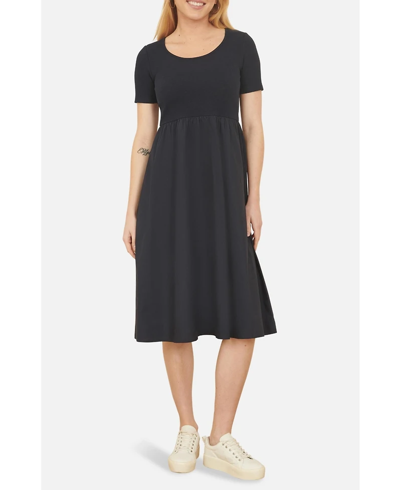 Yumi Women's Jersey Top And Cotton Midi Dress
