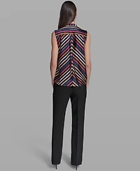 Karl Lagerfeld Paris Women's Tie V-Neck Sleeveless Top