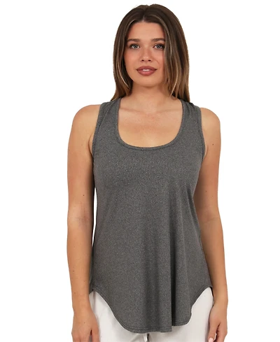 24seven Comfort Apparel Women's Ribbed Scoop Neck Tank Top