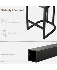 gaomon Set of Counter Height Metal Bar Stools with Upholstered