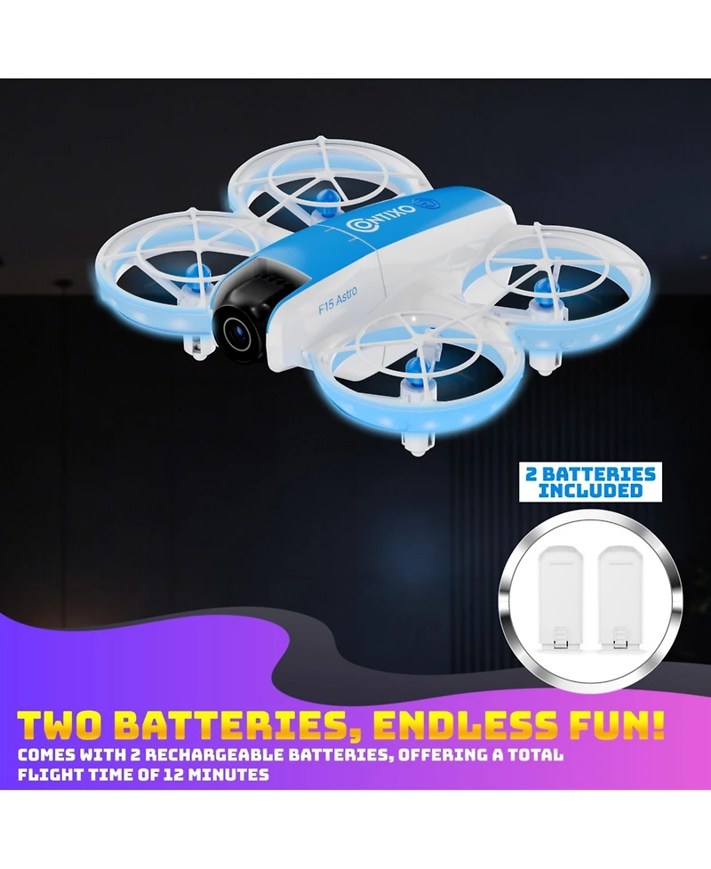 Contixo F15 Astro Mini Drone with Screen Remote, 720P Camera, 2 Batteries, Easy Fly