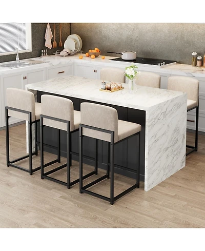 gaomon Set of 2 Faux Leather Counter Height Bar Stools