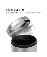 Mega Casa 5 Liter / 1.3 Gallon Stainless Steel Step Trash Can with Soft Close Lid for Bathroom, Office, Kitchen, Bedroom