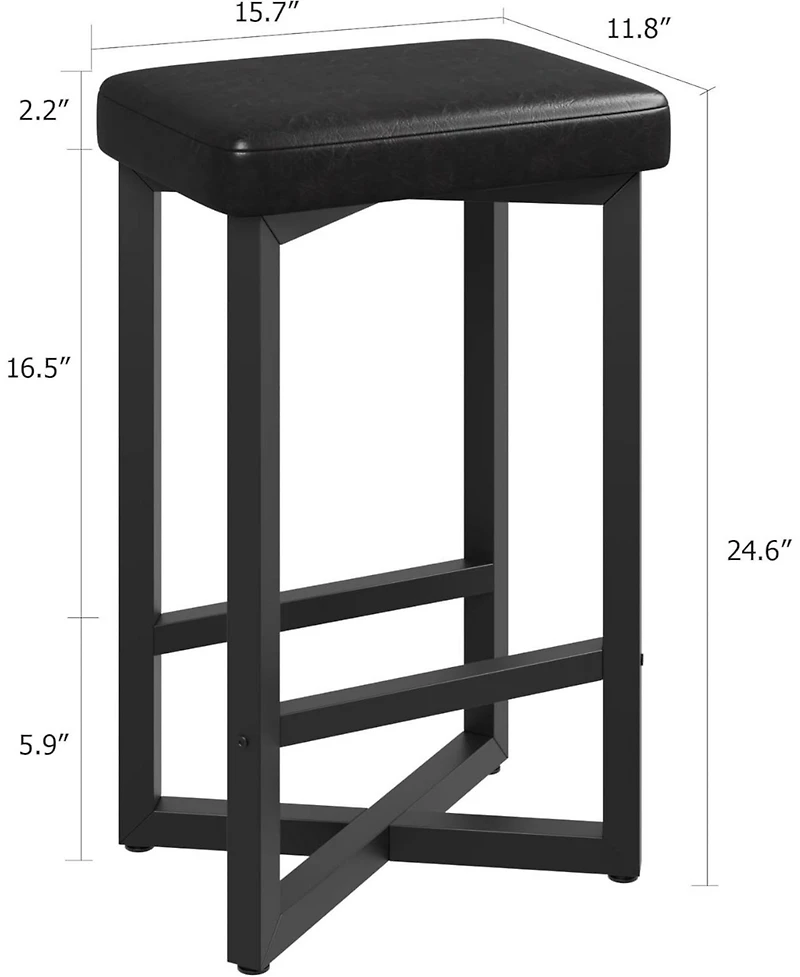 gaomon Dining Chair Bar Stools Set of 24.6 inch Counter Height Backless Barstools for Kitchen Dining Room