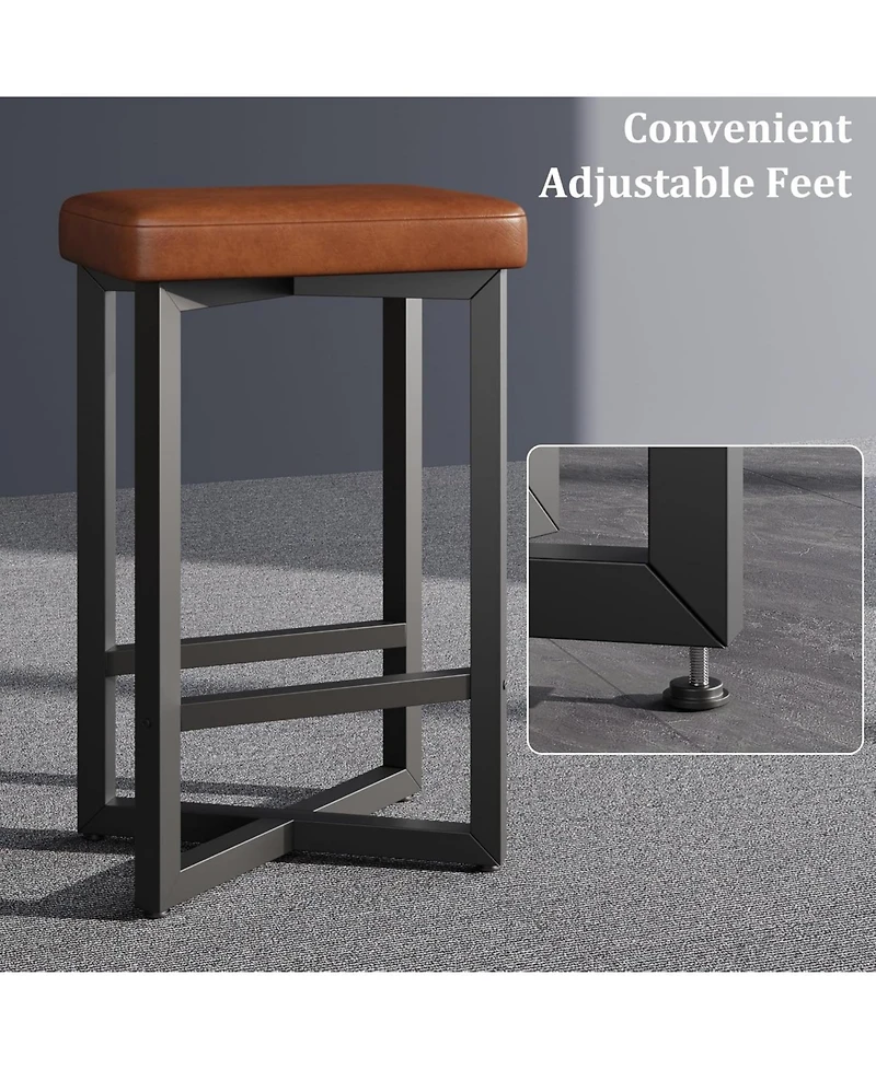 gaomon Dining Chair Bar Stools Set of 2 ,Counter Height Backless Barstools for Kitchen Dining Room