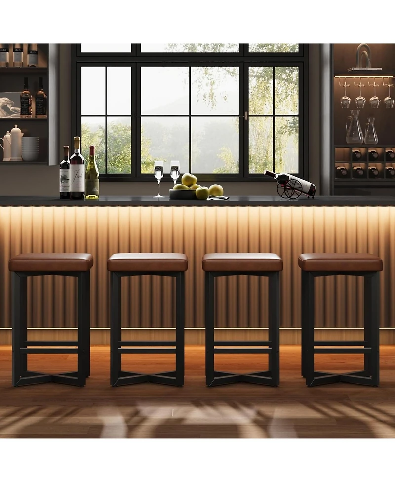 gaomon Dining Chair Bar Stools Set of 24.6 inch Counter Height Backless Barstools for Kitchen Dining Room