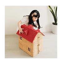 Momiji Amy Handcrafted Rattan Dollhouse Tote with Top Handle - Wicker