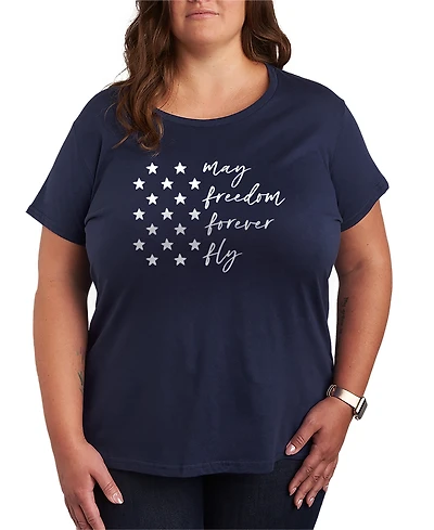 Hybrid Apparel Plus Instant Message May Freedom Fly Forever Short-Sleeve Graphic T-Shirt