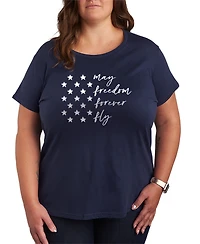 Hybrid Apparel Plus Instant Message May Freedom Fly Forever Short-Sleeve Graphic T-Shirt