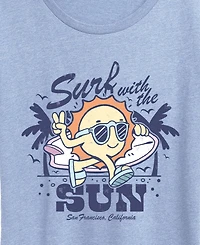 Hybrid Apparel Plus Instant Message Surf with the Sun Short-Sleeve Graphic T-Shirt