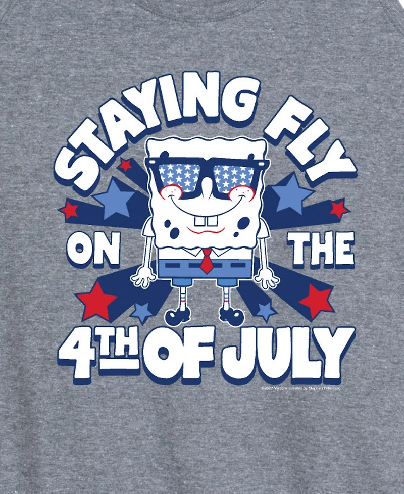 Hybrid Apparel Plus SpongeBob Square Pants Fly on 4th of July Racerback Graphic Tank Top