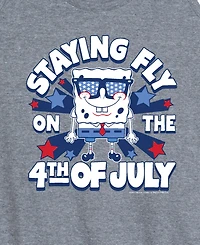 Hybrid Apparel Plus SpongeBob Square Pants Fly on 4th of July Racerback Graphic Tank Top