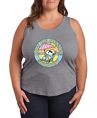 Hybrid Apparel Plus Peanuts Out of office Snoopy Racerback Graphic Tank Top