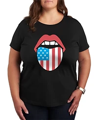Hybrid Apparel Plus Instant Message Usa Flag Tongue Short-Sleeve Graphic T-Shirt