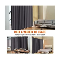 Sugift Portable Panel Room Divider with Wheels, Freestanding Curtain Privacy Screen for Office Bedroom Study