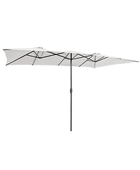 Gouun 15 ft Double-Sided Patio Umbrella with Crank Handle, Vented Tops