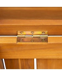 sumyeg Outdoor Acacia Wood Storage Portside 30Gallons Wood Deck Box