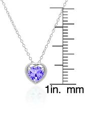 Macy's 2-Pc. Blue Topaz Heart Pendant Necklace & Earrings Set (5.40 ct. t.w.) Sterling Silver