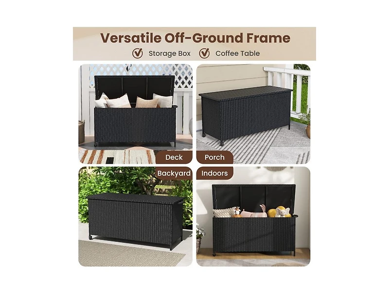 sumyeg 85 Gallon Storage Container with Waterproof Liner and Universal Wheels