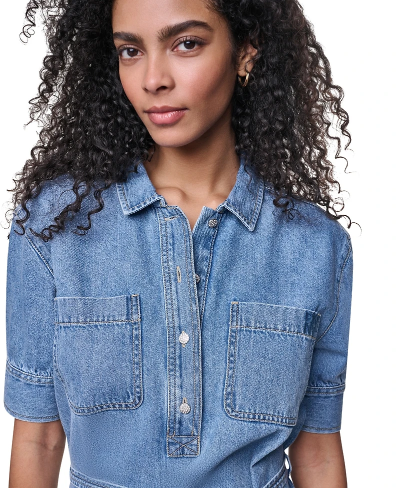 Dkny Jeans Women's Button-Front Shirt Dress