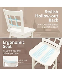 Gymax 4PCS 24.5 Inch Counter Height Bar Chairs Swivel Stools w/ Hollow Backrest