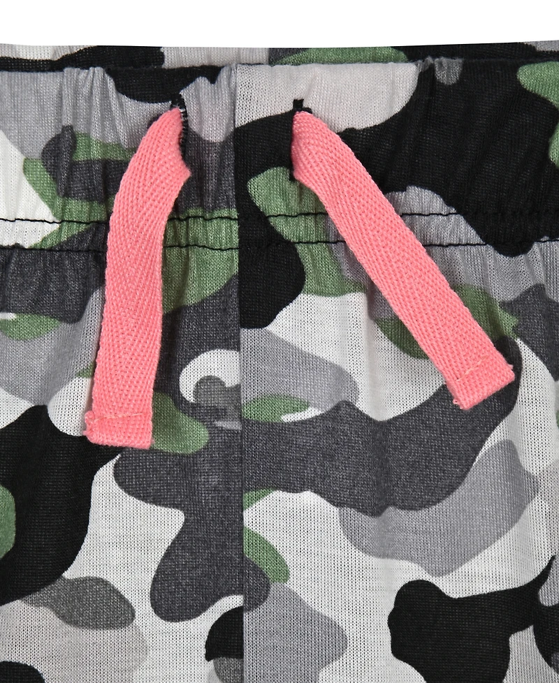 Sleep On It Boys' 6-12 Solid T-Shirt and Camo Shorts, 2-Piece Set