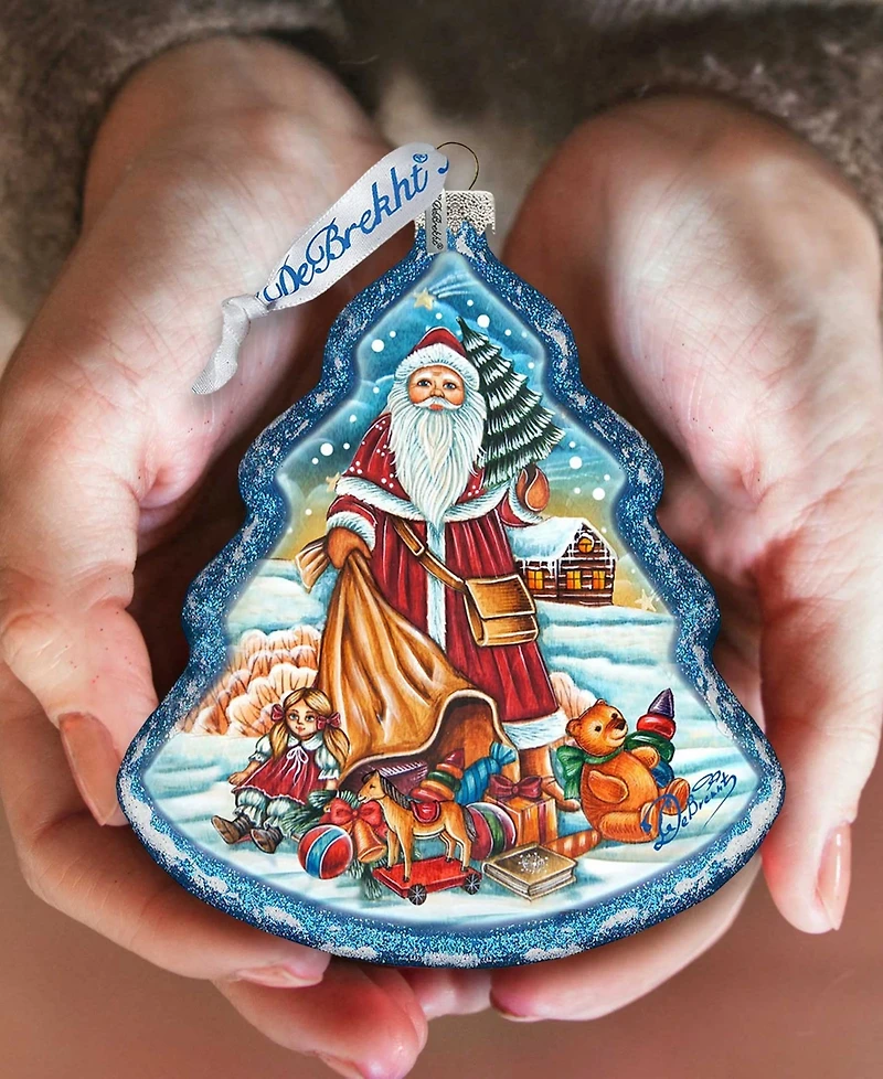 G.DeBrekht Nordic Santa Tree Glass Ornament