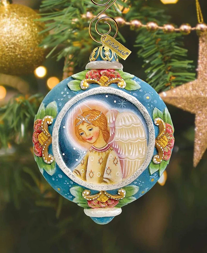 G.DeBrekht Hand Painted Scenic Ornament Angel Ornament