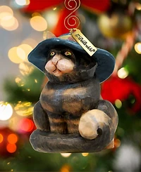 G.DeBrekht Fifield Cat Sculpted Hand, Painted Christmas Figurine