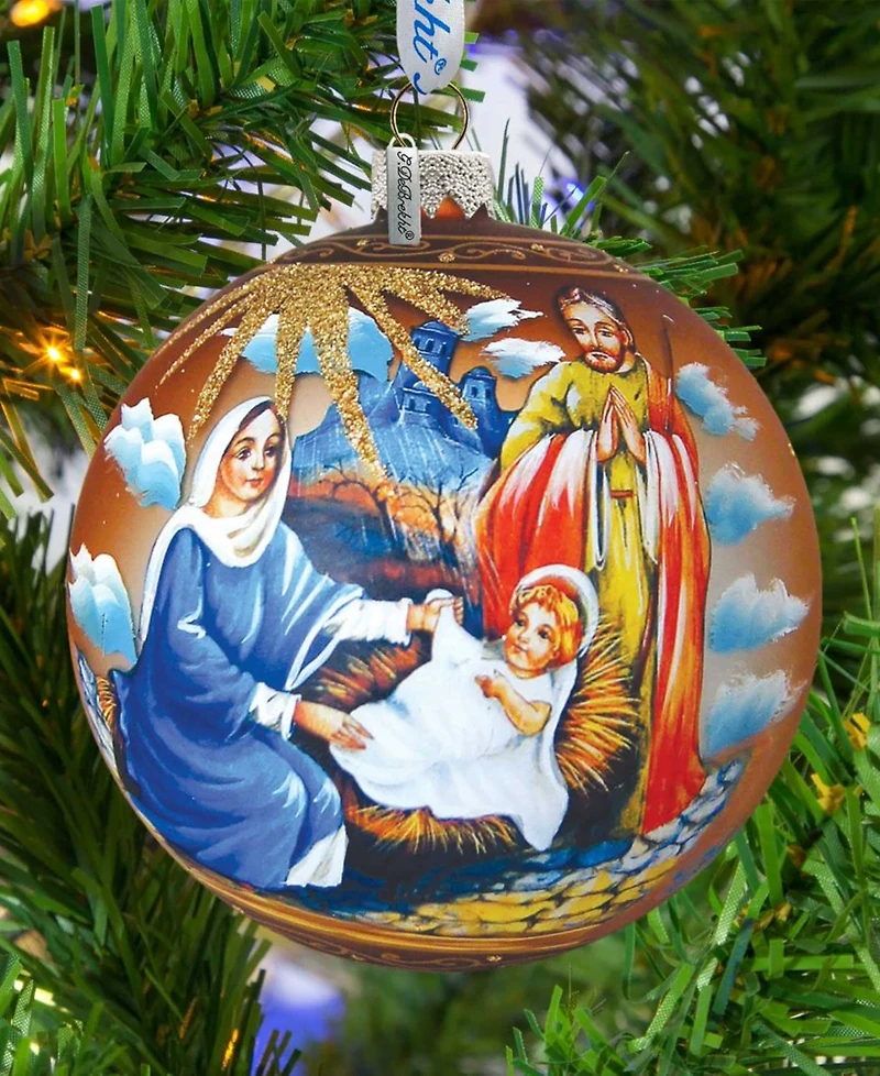 G.DeBrekht Holy Family Ball Glass Ornament