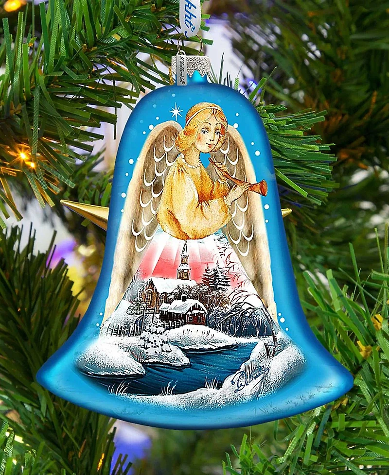 G.DeBrekht Angel Bell Glass Ornament