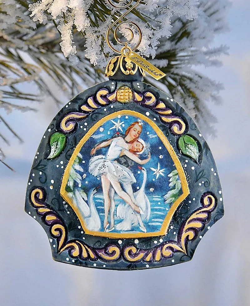 G.DeBrekht Hand Painted Scenic Ornament Swan Lake Ornament
