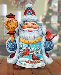 G.DeBrekht Scenic Santa with Cardinals Figurine