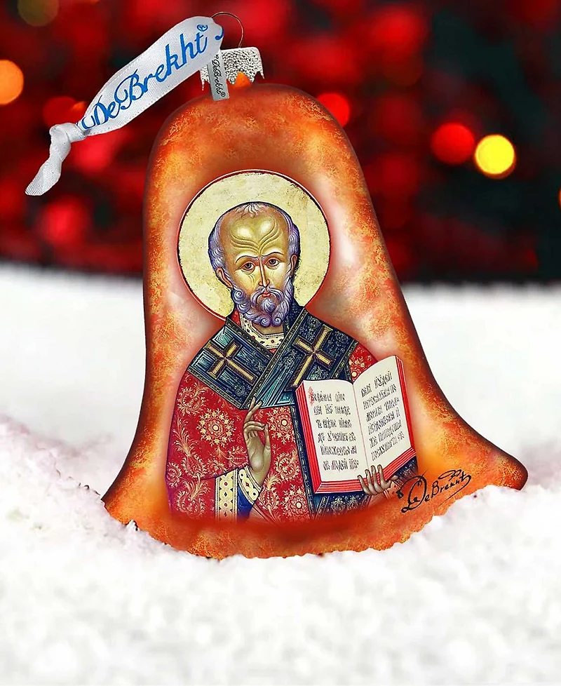G.DeBrekht Saint Nick Bell Glass Ornament