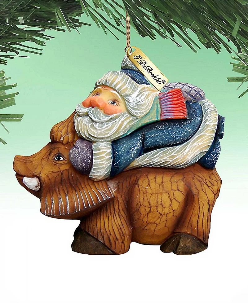 G.DeBrekht Santa On Boar Ornament