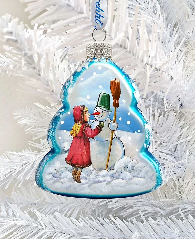G.DeBrekht Playing Snowman Glass Ornament