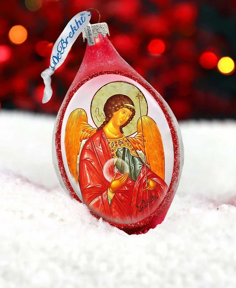 G.DeBrekht Saint Michael Drop Glass Ornament