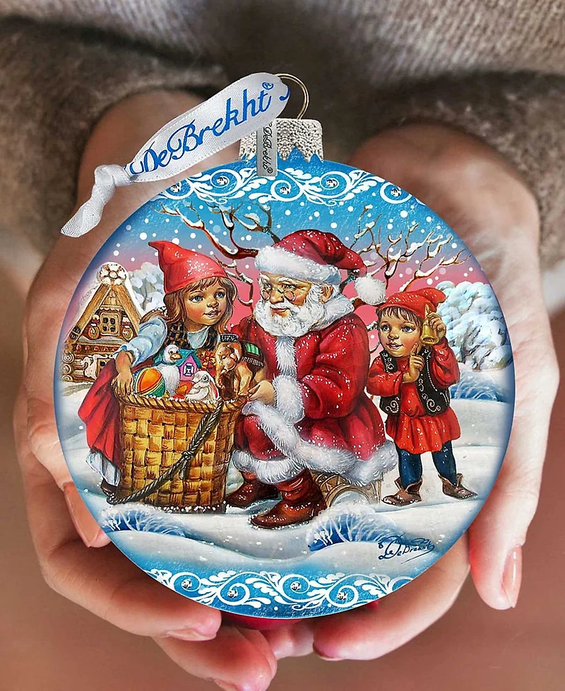 G.DeBrekht Oversized Retro Christmas Ball In Blue Glass Ornament