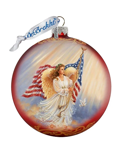 G.DeBrekht American Angel Glass Ornament by Dona Gelsinger