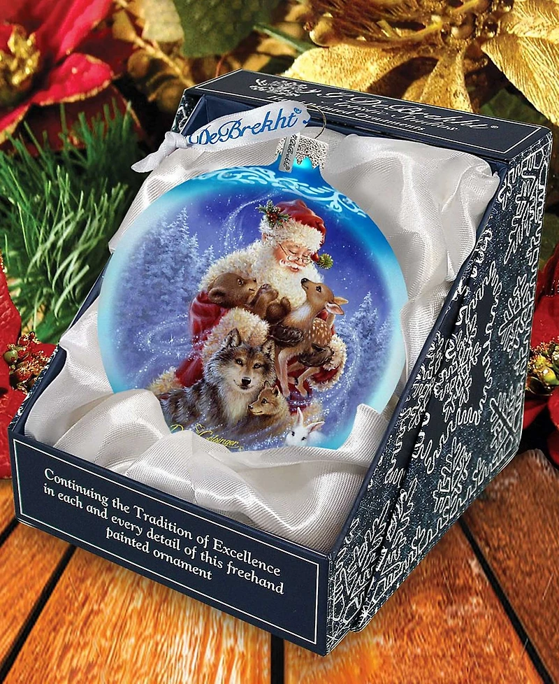 G.DeBrekht Santa Little Friends Glass Ornament by Dona Gelsinger