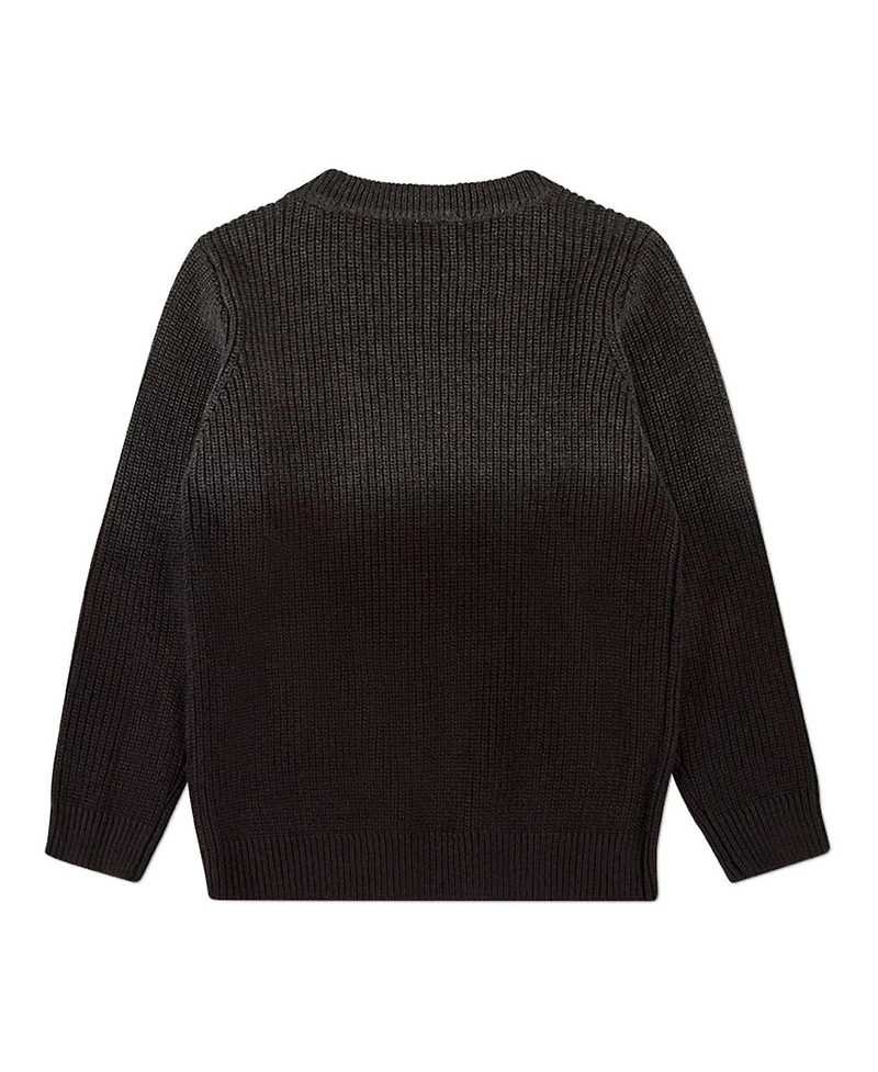 MeMoi Big Boys Ribbed 100% Cotton Knit Ombre Crewneck Pullover Sweater - Child