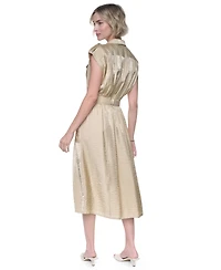 Dkny Women's Collared Neck Twinkle Cargo Dress