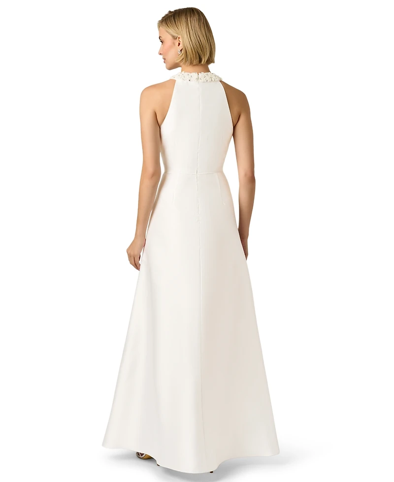 Adrianna Papell Women's Embellished Halter Ball Gown
