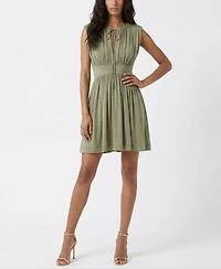 Taylor Women's Cinched Waist Ruched Crewneck Dress