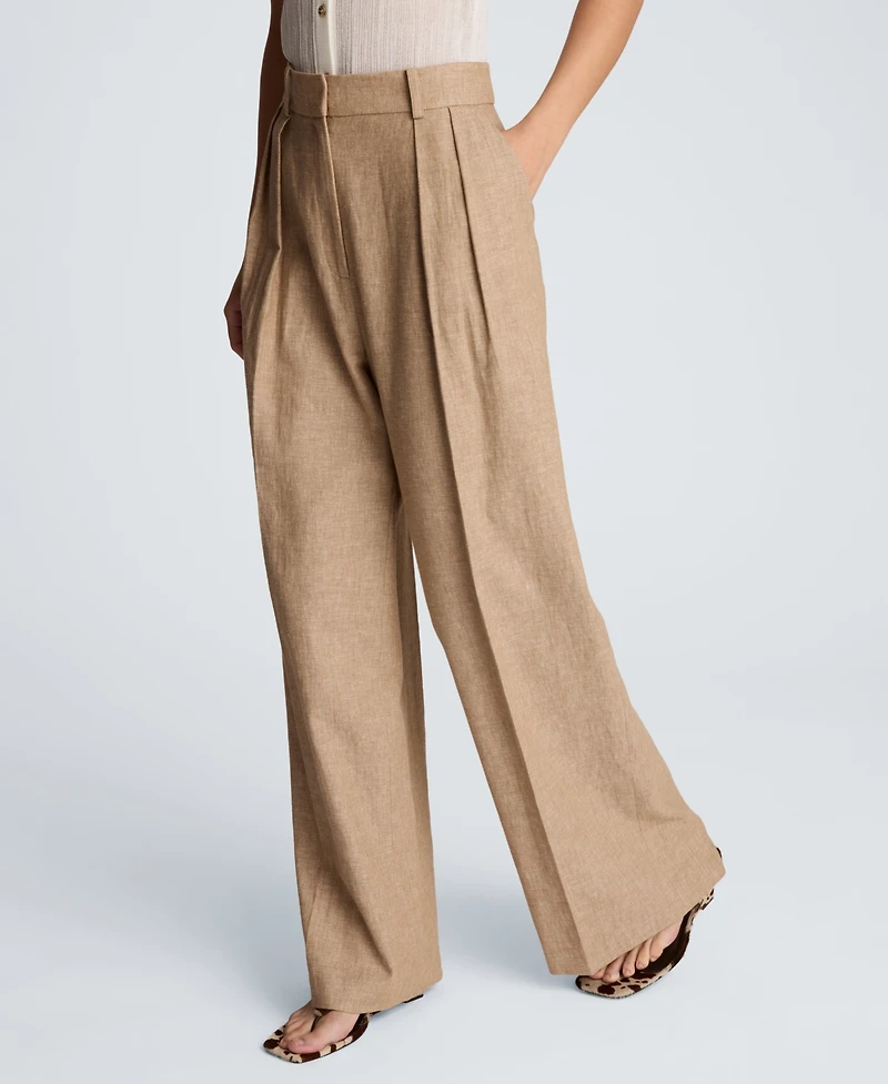 Kenneth Cole Women's Double Pleat Wide Leg Pants