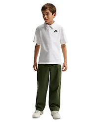 Nike Big Boys' and Girls' Sportswear Club Knit Short-Sleeve Polo Buttoned-Up T-Shirt