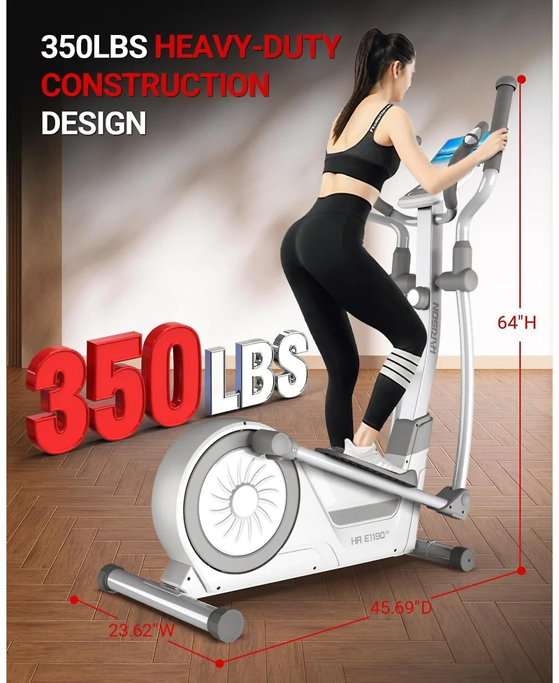 Harison Elliptical Machine for Home, 350 Lbs Capacity, 16-Level Magnetic Resistan