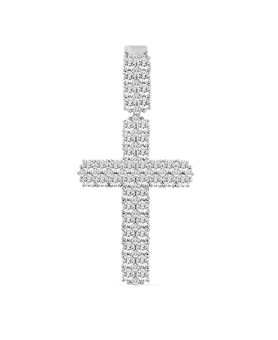 Macy's Men's Lab Grown Diamond (3-1/2 ct. t.w.) Cross Pendant in Sterling Silver